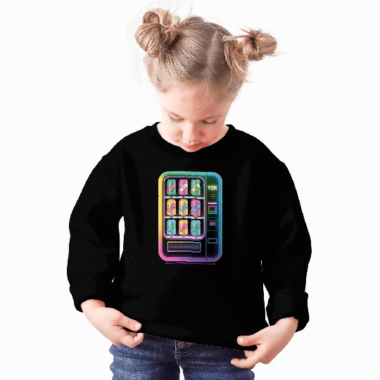 Y2K Cyber Vending Machine with Iridescent Drinks Sweatshirts