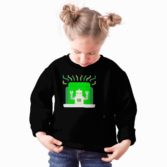 Retro Digital Robot with Glitch Effect Sweatshirts