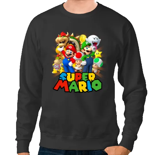 Super Mario Bros Group,Mario Luigi Yoshi Bowser Boo, Magic Kingdom,Disneyland Trip Family Sweatshirts