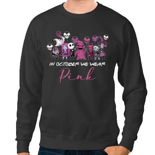 Disney Halloween Sweatshirts, In October We wear Pink, Oogie Boogie 2022