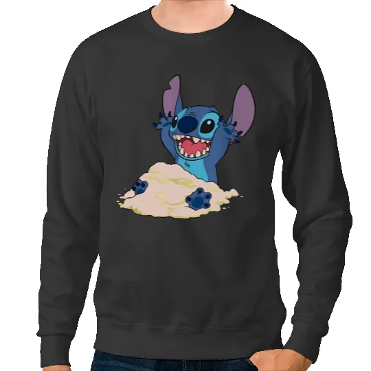 Stich Playing in Sand Disney Sweatshirts