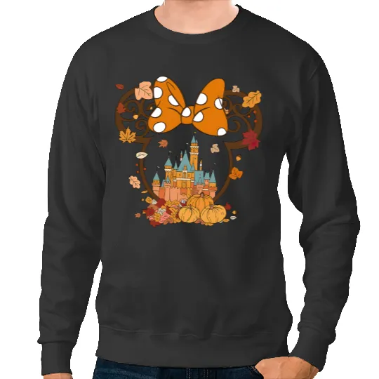 Fall Minnie Mickey Ear Sweatshirts, Minnie Halloween, Disney Halloween Sweatshirts