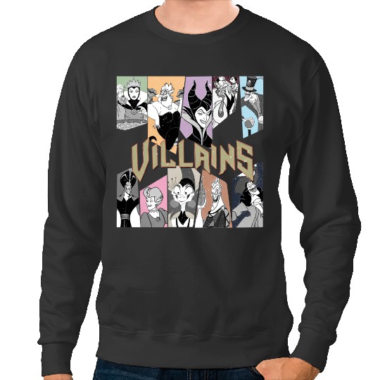 Retro Disney Villains Characters Sweatshirts, Maleficent Ursula Evil Queen Hades Sweatshirts, Disney Villains Group