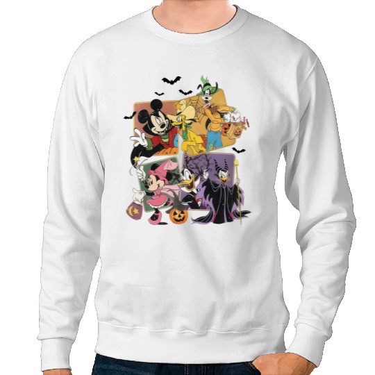 Vintage Disney Halloween Sweatshirts, Mickey And Friends Halloween Sweatshirts
