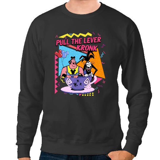 Pull the Lever Krock Sweatshirts, Retro 90s Disney Sweatshirts, Yzma Krock Sweatshirts, Disney Villain Sweatshirts, Emperors New Groove Sweatshirts