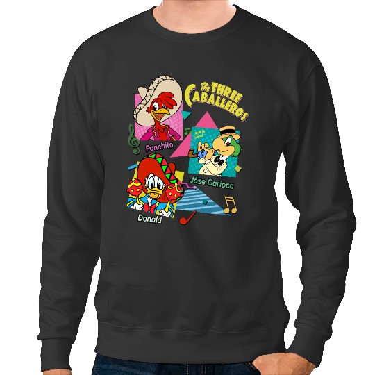Retro 90s Disney The Three Caballeros Sweatshirts, Jose Donald Duck Panchito Sweatshirts