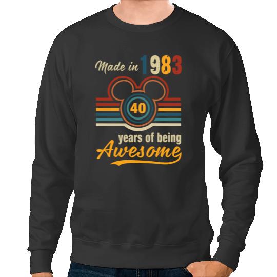 Made in 1983 40 Years of Being Awesome Sweatshirts, 40th Birthday Gift,Disney 2023 Sweatshirts