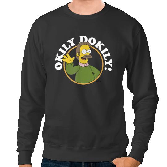 The Simpsons Ned Flanders Okily Dokily Circle Picture Sweatshirts, The Simpsons Birthday Tees, Magic Kingdom, Disneyland Family Vacation Sweatshirts