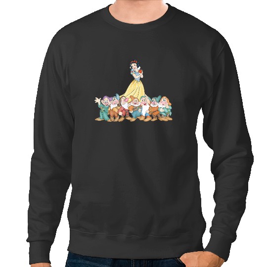 Disney Snow White Princess Watercolor Sweatshirts, Snow White Seven Dwarfs Sweatshirts