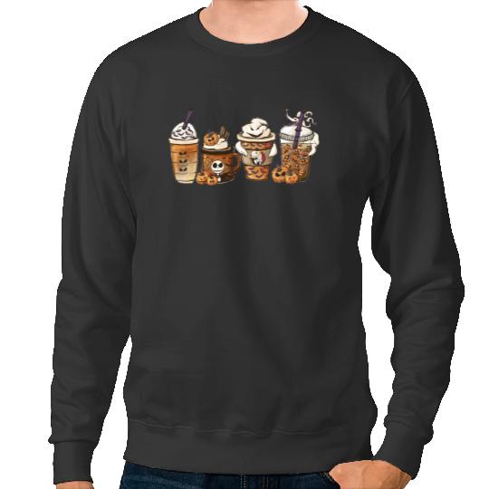 Disney The Nightmare Before Christmas Coffee Cup Sweatshirts, Jack Skellington Sally Pumpkin Latte Coffee