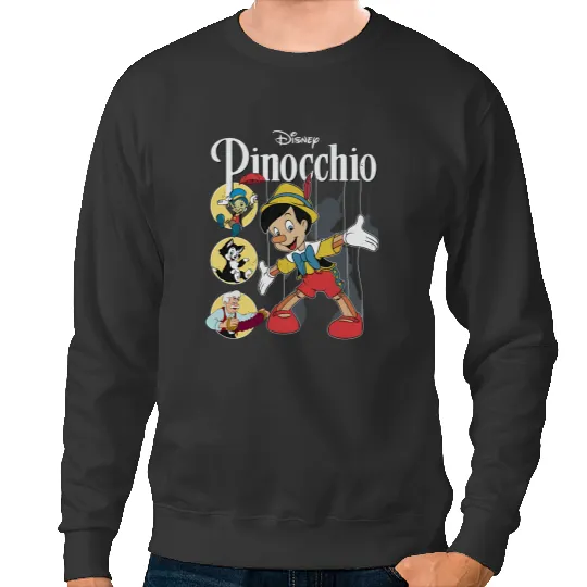 Pinocchio Vintage Movie Characters Group Shot, Disney Pinocchio Sweatshirts