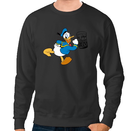 Donald Duck Drink Beer Sweatshirts, Disney Couple Sweatshirts Drinking Around