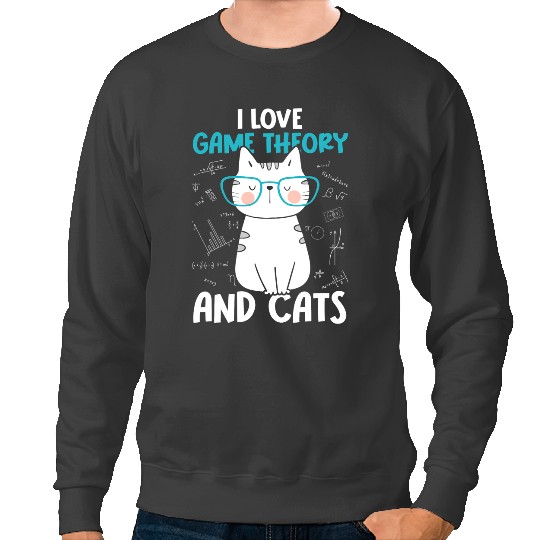 Cat Paws I Love Math and Cats 2Funny Game Theory Sweatshirts
