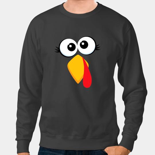 Chicken Poultry Funny Turkey Face Thanksgiving Cute Boys Girls Chicken Face Sweatshirts