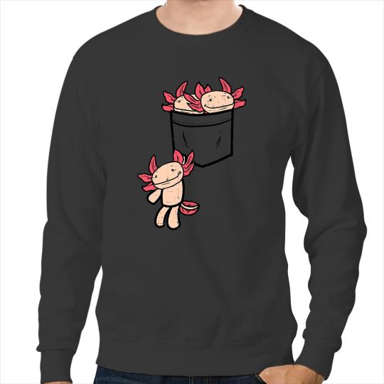 Axolotls Animals Pocket Axolotlss Cute Salamander Pet Owner Men Women Kids Axo Sweatshirts