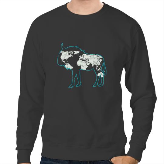 Cattle Cow Bisons Buffalo Farmer Animal Nature Cattle Cow Earth Map Sweatshirts
