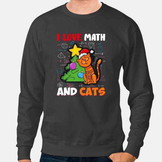 Cat Paws I Love Math And Cats Cute KittyCat Feline Lover christmas Sweatshirts