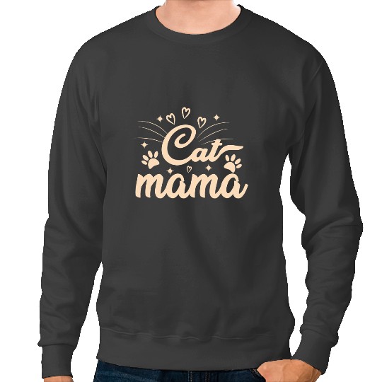 black cats Paws Mama Cat Mom Funny Cat Paw Classic Sweatshirts