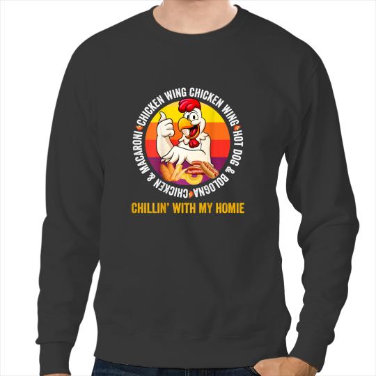 Chicken Poultry Cooked Chicken Wing Chicken Wing Hot Dog Bologna Macaroni 435 Sweatshirts