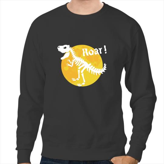 Dinosaur Dino Roar Halloween Dinosaur Skeletons Full Moon TRex Dino Sweatshirts