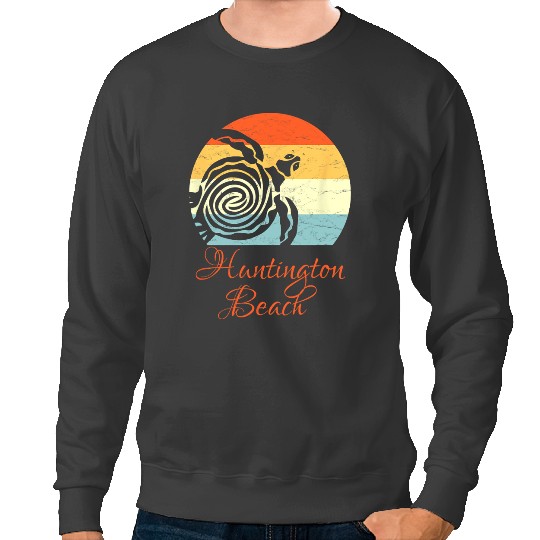 KV9 Turtle Huntington Beach californias vintages Retro Sea Turtle Sweatshirts