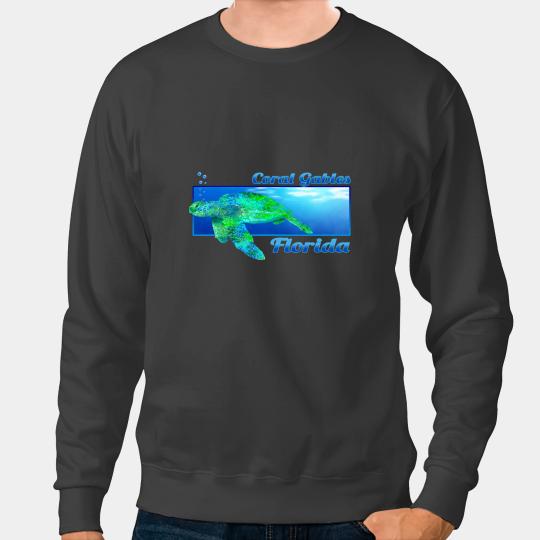 KV9 Turtle Coral Gables Florida Swimming Sea Turtle Sweatshirts