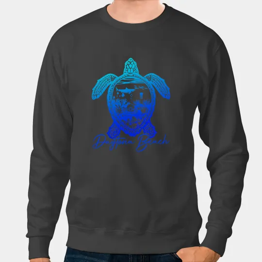 KV9 Turtle Daytona Beach Florida Sea Turtle Matching Family Vacation Sweatshirts