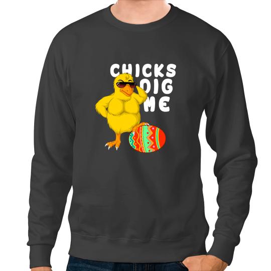 Chicken Poultry Cute Chicks Dig Me 2Funny Chicken With Easter Egg Joke Gift 21 Sweatshirts