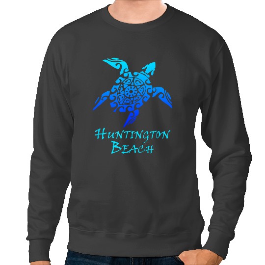 KV9 Turtle Huntington Beach californias vintages Retro Tribal Sea Turtle Sweatshirts