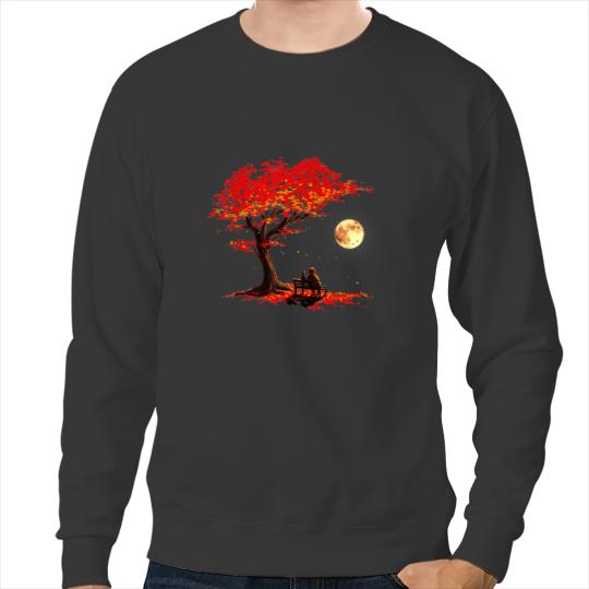 black cats Paws Autumn Fall Leaves Moon Astronaut With Cat Outer Space Sweatshirts