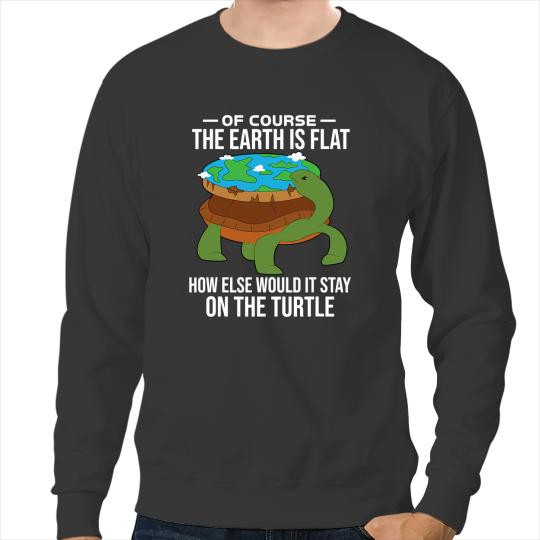 KV9 Turtle conspiracy theory 2flat earth 2turtle 2globe 2funny Sweatshirts