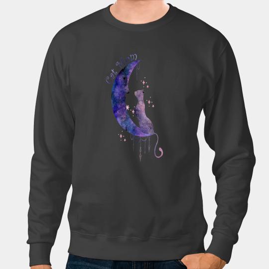 black cats Paws Celestial Cat and Moon Sweatshirts
