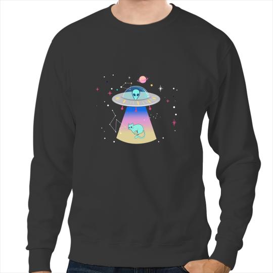 Cat Paws Alien Abduction Area 51 Cute Aesthetic Pastel Goth Sweatshirts