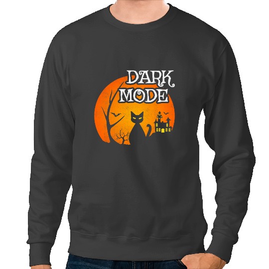 black cats Paws Moon Spooky Scene Halloween Funny Dark Humor 1 Sweatshirts