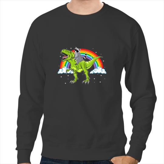Dinosaur Dino Raccoon Trash Panda Dinosaur TRex Tyrannosaurus Sweatshirts