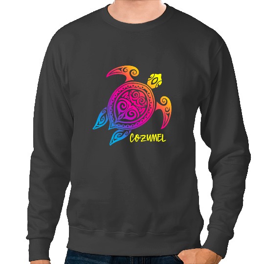 KV9 Turtle Cozumel Mexico Sunset Sea Turtle Beach Vacation Trip Sweatshirts