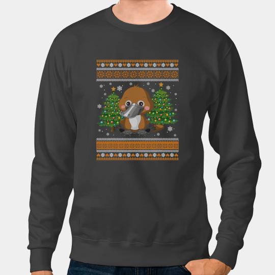 Platypus Gift Santa Claus Ugly Christmas Pattern xmass Holiday 1 Sweatshirts