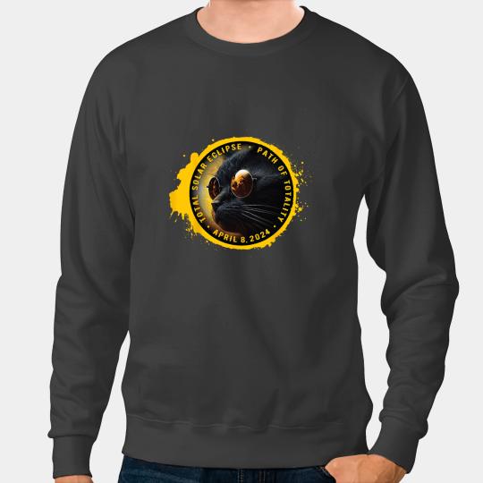 black cats Paws Total Solar Eclipse Cat Lover Path Of Totality Sun Moon 1 Sweatshirts