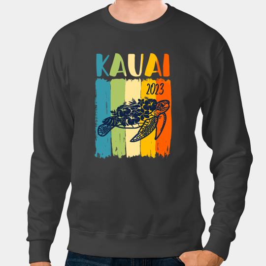 KV9 Turtle Retro Kauai Hawaiian Theme Family Vacation 2 Sweatshirts