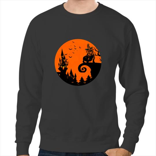 Bulldog Moon Halloween Costume Scary For Adults Dogs Owner Sweatshirts