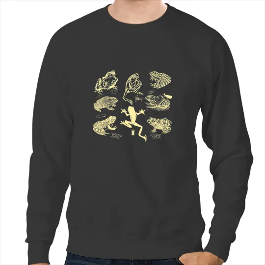 Frog Gift Cottagecore Goblincore Aesthetic Frog Toad Witchy vintages Sweatshirts