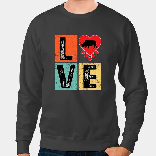 Rhino Gift I Love Rhinoceros Rhino Animal Love Valentines Day Sweatshirts