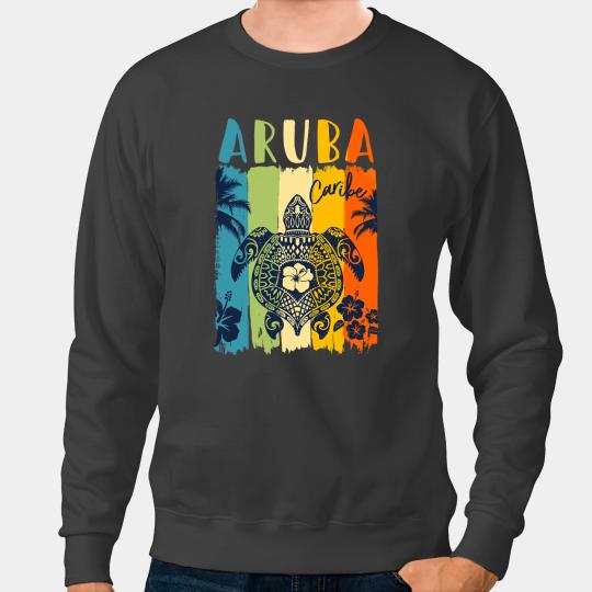 KV9 Turtle Retro Aruba Caribe Family Vacation 9 Sweatshirts
