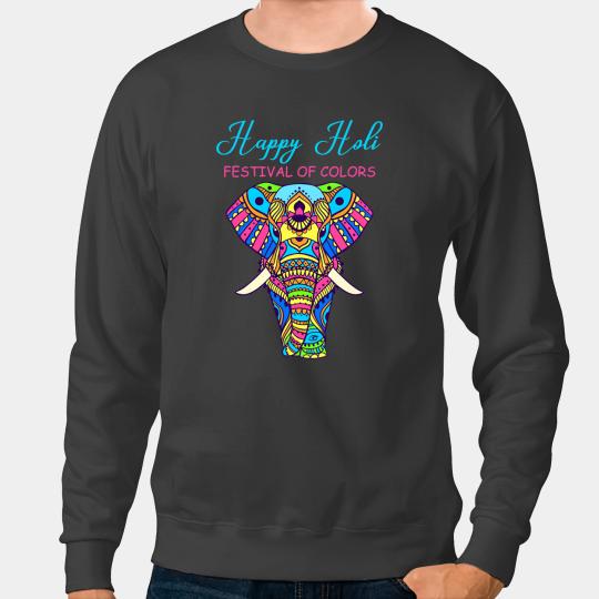 Elephants Lover Happy Holi Colors India Hindu Spring Elephant Holi Sweatshirts