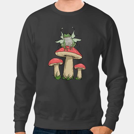 Frog Gift Fairycore Grunge Aesthetic Cottagecore Mushroom Frog Sweatshirts