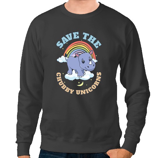 Rhino Gift Save The Chubby Unicornss Cute Rhinoceros Sweatshirts