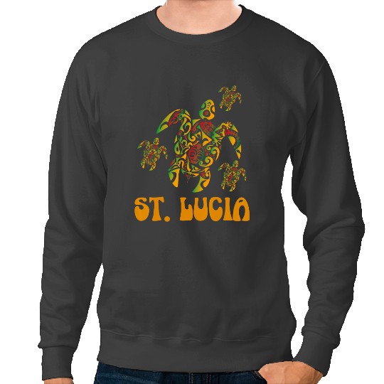 KV9 Turtle St. Lucia Island Sea Turtle Caribbean Sea St. Lucia Sweatshirts