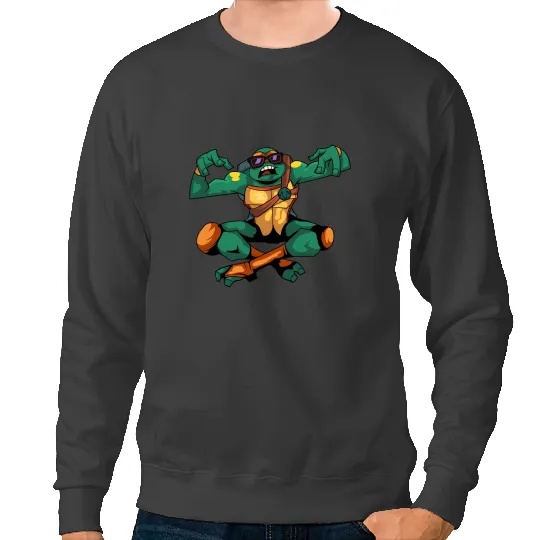 KV9 Turtle Mademark x Teenage Mutant Ninja Turtles Mikey Playing it Cool for Moon Buggy Sweatshirts