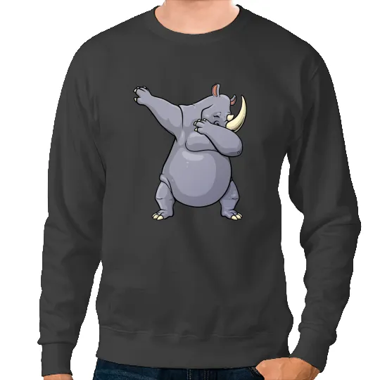 Rhino Gift Funny Dabbings Rhinoceros Design For Men Women Rhino Lovers 1 Sweatshirts