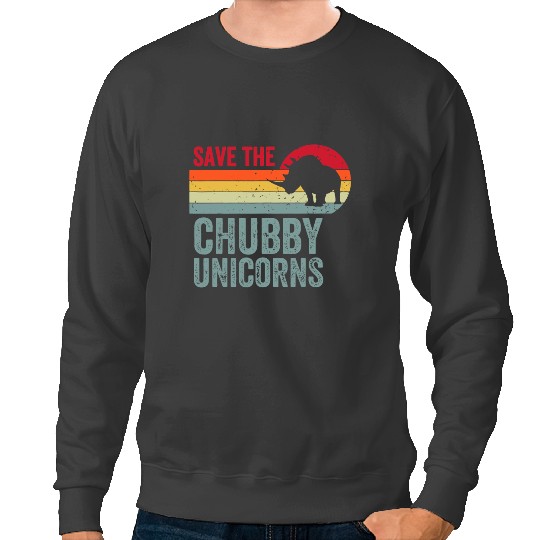 Rhino Gift Save The Chubby Unicornss Rhinoceros Animal Rights Sweatshirts
